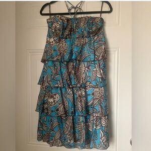 Trina Turk NWT Toucan Oban Halter Dress Size 10 100% Silk